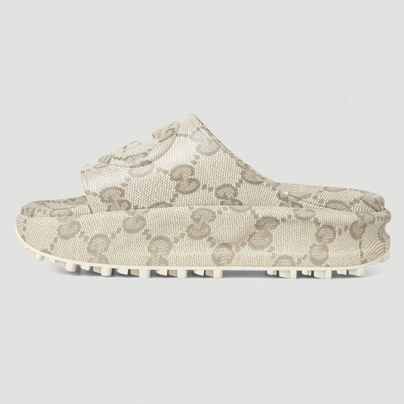 GUCCI Miami GG logo platform slides sandals - Picture 4 of 5